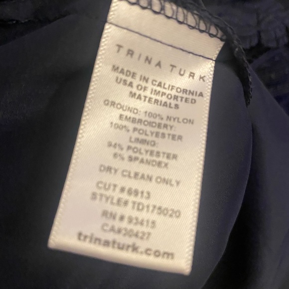 TRINA TURK beautiful dress, excellent Condition, navy blue, size 0 - Picture 10 of 13